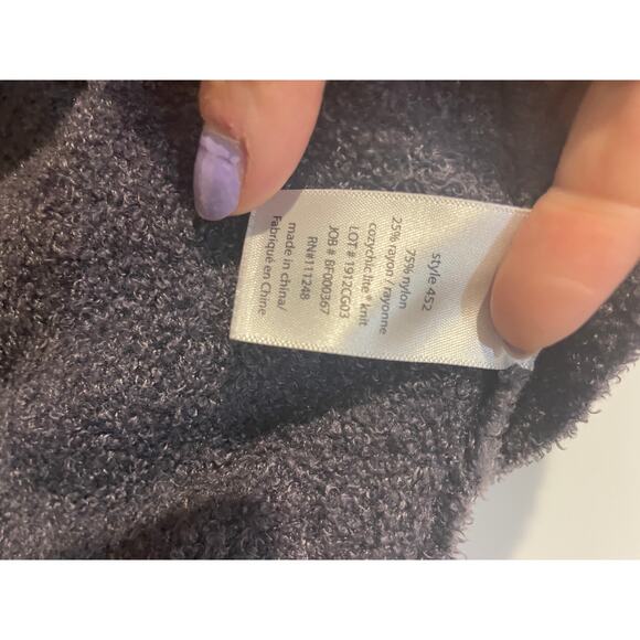 Barefoot Dreams CozyChic Light Open Front Sweater-Gray-Cozy Boucle Knit - Medium - Picture 5 of 12